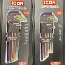 Pc Color Coded L Shape Ball End Hex Key