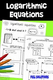 Logarithmic Equations Fun Notes Doodle