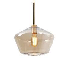 Lamqee 11 8 In W X 10 4 In H 1 Light Amber Glass Champagne Gold Pendant Light With Shade