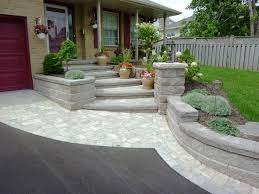 Paver Front Porch With Stairs And