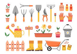 Colorful Gardening Icons And Doodles