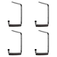 50 Lbs 2 In 1 Heavy Duty Wall Mounted Padded Steel Shelf Hanger And Tool Holder 4 Pack