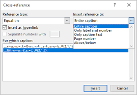 Cross Reference To An Equation In Word