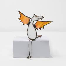 Stained Glass Dragon Shelf Buddy Orange