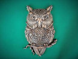 Celtic Owl Wall Hanging Sculpture