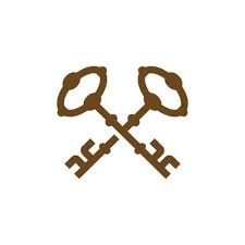 Two Crossed Vintage Keys Logo Royal