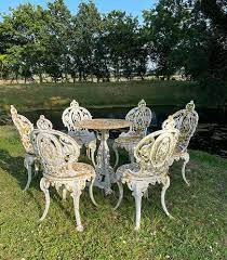 Six 19thc Cast Iron Garden Chairs