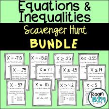 Equations And Inequalities Scavenger