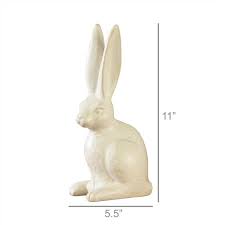 White Jumbo Ceramic Rabbit Sculpture