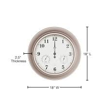 Wall Clock With Waterproof Thermometer