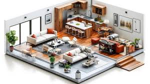 Spacious Design In 3d Flat Icon Ideal
