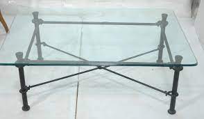 Glass And Wrought Iron Coffee Tables In