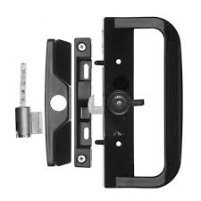 Sliding Door Lock Set Keyed Black