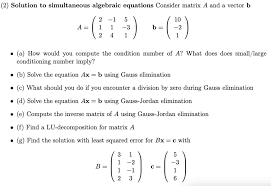 Simultaneous Algebraic Equations