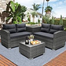 Rattan Patio Sofa Set