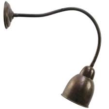 Vintage Industrial Brass Gooseneck Wall