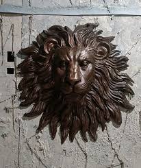 Polished Frp Lion Face Mural For Home