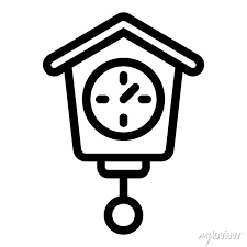 Vintage Pendulum Clock Icon Outline