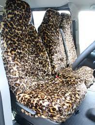 Leopard Faux Fur Furry Van Seat Covers