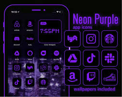 App Icons Neon Purple Lilac Light