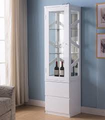 Currier White Finish Curio Cabinet