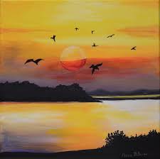 Original Acrylic Landscape Sunset