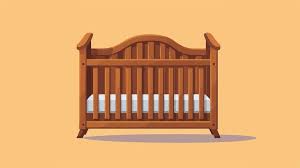 Modern Wooden Crib Isolated Icon On