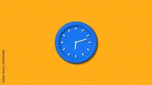 12 Hours 3d Wall Clock Icon On Orange