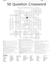 50 Question Crossword Wordmint