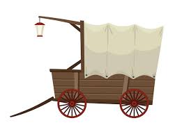Wild West Cartoon Wagon With Tent And