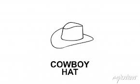 Cowboy Hat Line Outline Logo Icon