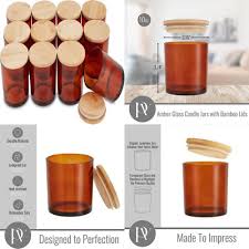 Pavelle 10 Oz Amber Glass Candle Jars