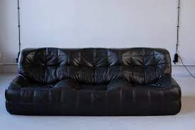 Vintage Kashima Sofa In Black Leather