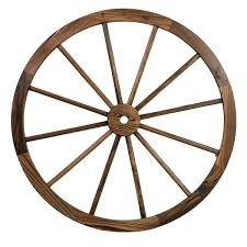 Wooden Wagon Wheel In Rustic