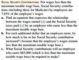 Solved Social Security Contributions