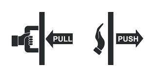 Push And Pull To Open Door Vector Icon