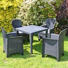 Black Plastic Square Table Chairs