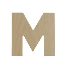 Wood Cutout Letter M 12 Large Wood