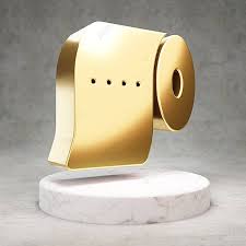 Golden Toilet Paper Emblem On Sleek