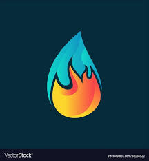 Drop Fire Logo Design Vector Image