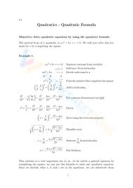 Grade 7 Quadratic Formula Worksheets 2024