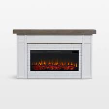 Brown Wood Electric Fireplace