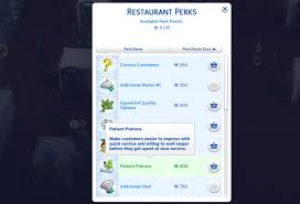 The Sims 4 Dine Out Restaurant Perks