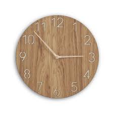 Wooden Wall Clock With Numbers Modern