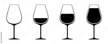 A Set Of Glasses Of Wine From Empty To