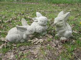 Crouching Bunny Rabbit Garden Art