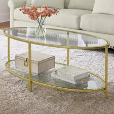 Large Oval Glass Coffee Table