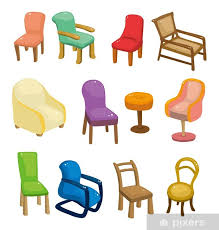 Sticker Cartoon Chair Furniture Icon