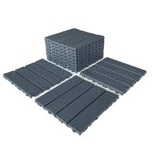 Gogexx 11 8 In X 11 8 In Outdoor Square Plastic Interlocking Flooring Deck Tiles For Courtyard Garden 44 Pieces In Gray