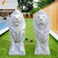 Marble Garden Lion Statue